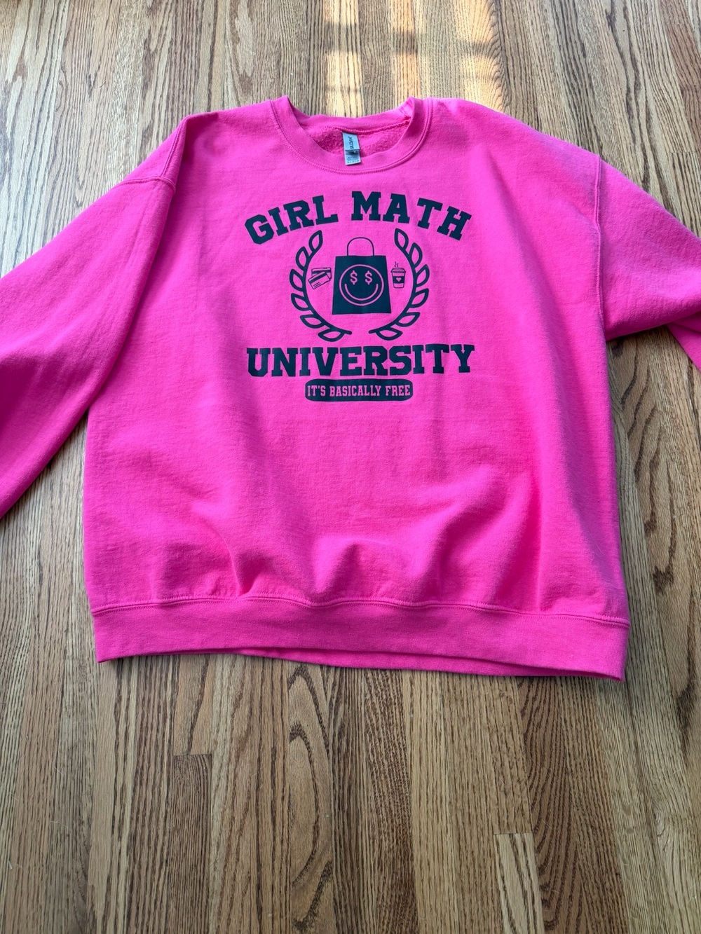 Gildan Hot Pink "Girl Math University" Crewneck Sweatshirt